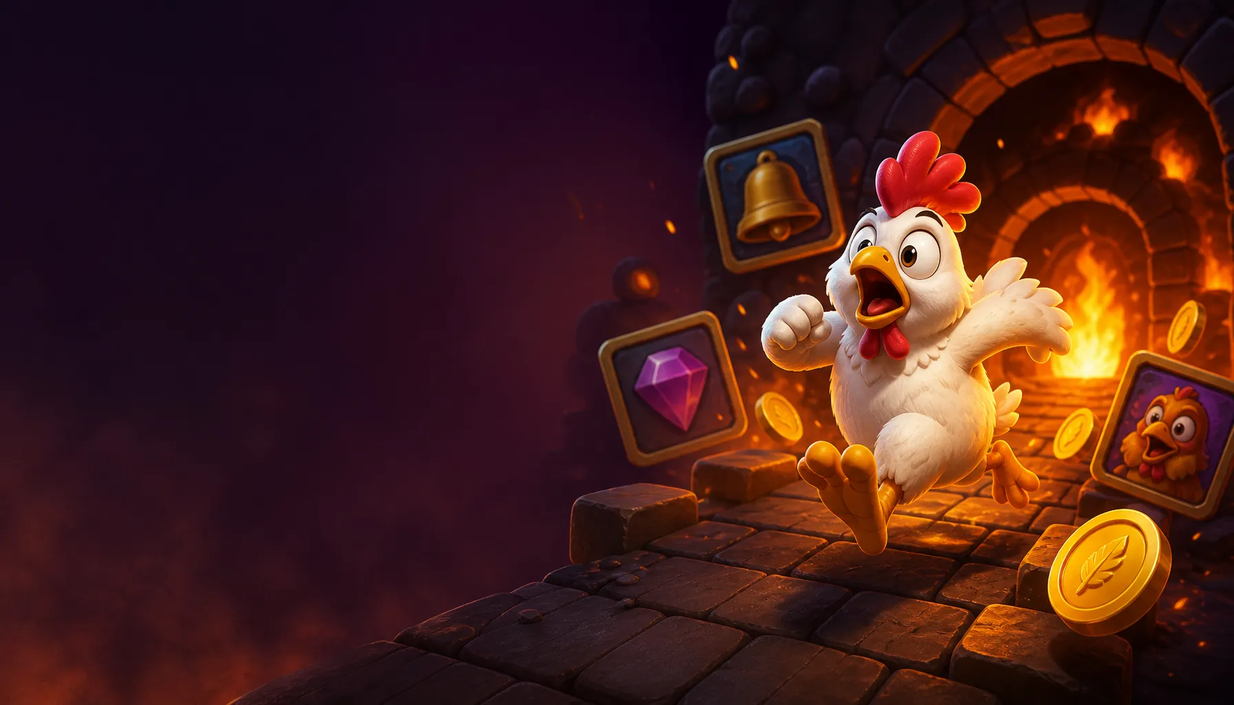 Hero banner for Chicken Road slot game with vibrant slot visuals and thematic background